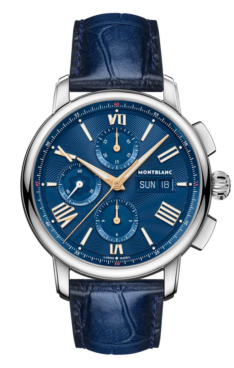 Montblanc Star Legacy Blue Exploding Star Chronograph Day&Date LE 8000 (strap)