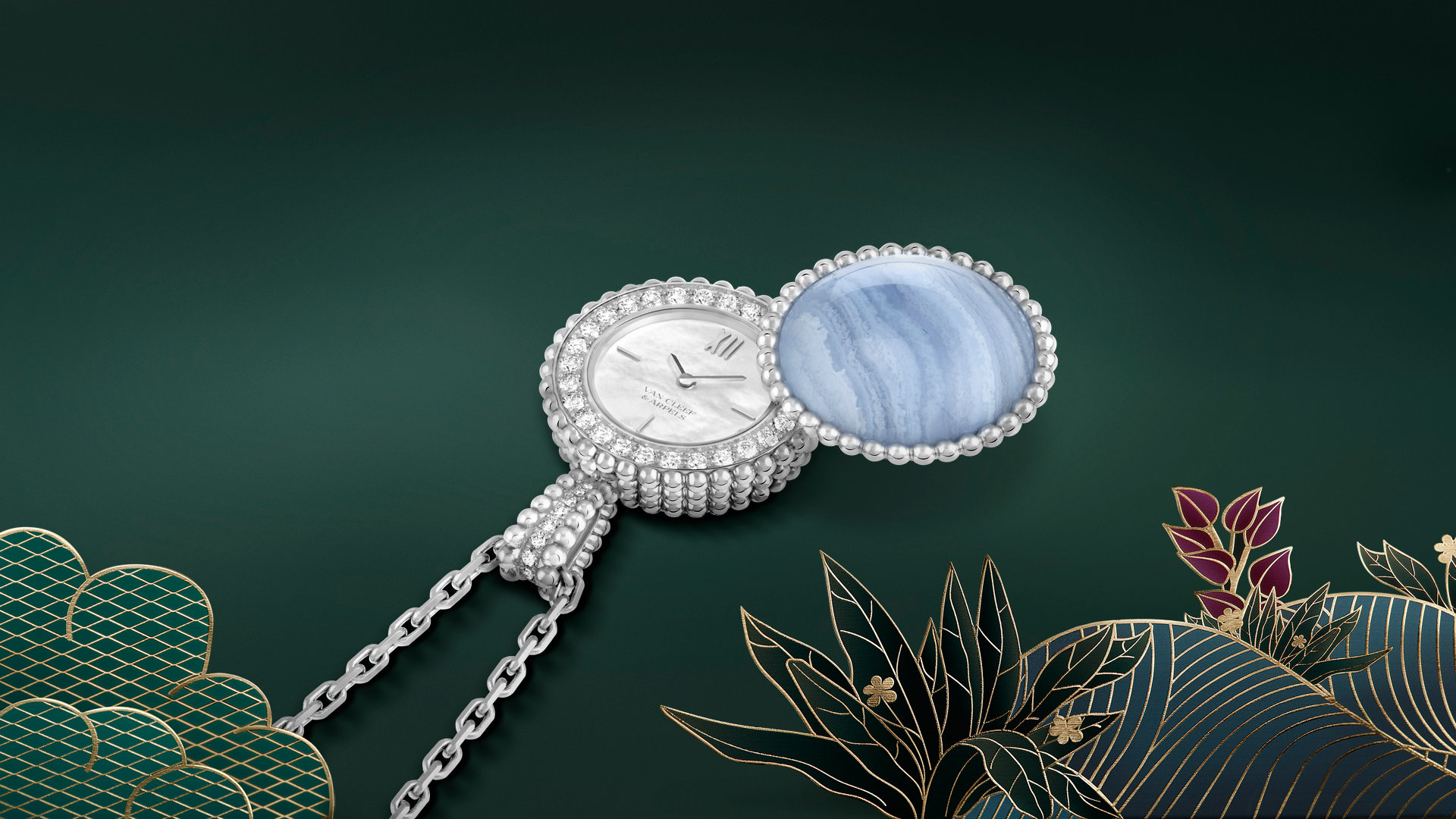 Watches and Wonders 2023 - Perlée secret pendant watch, blue