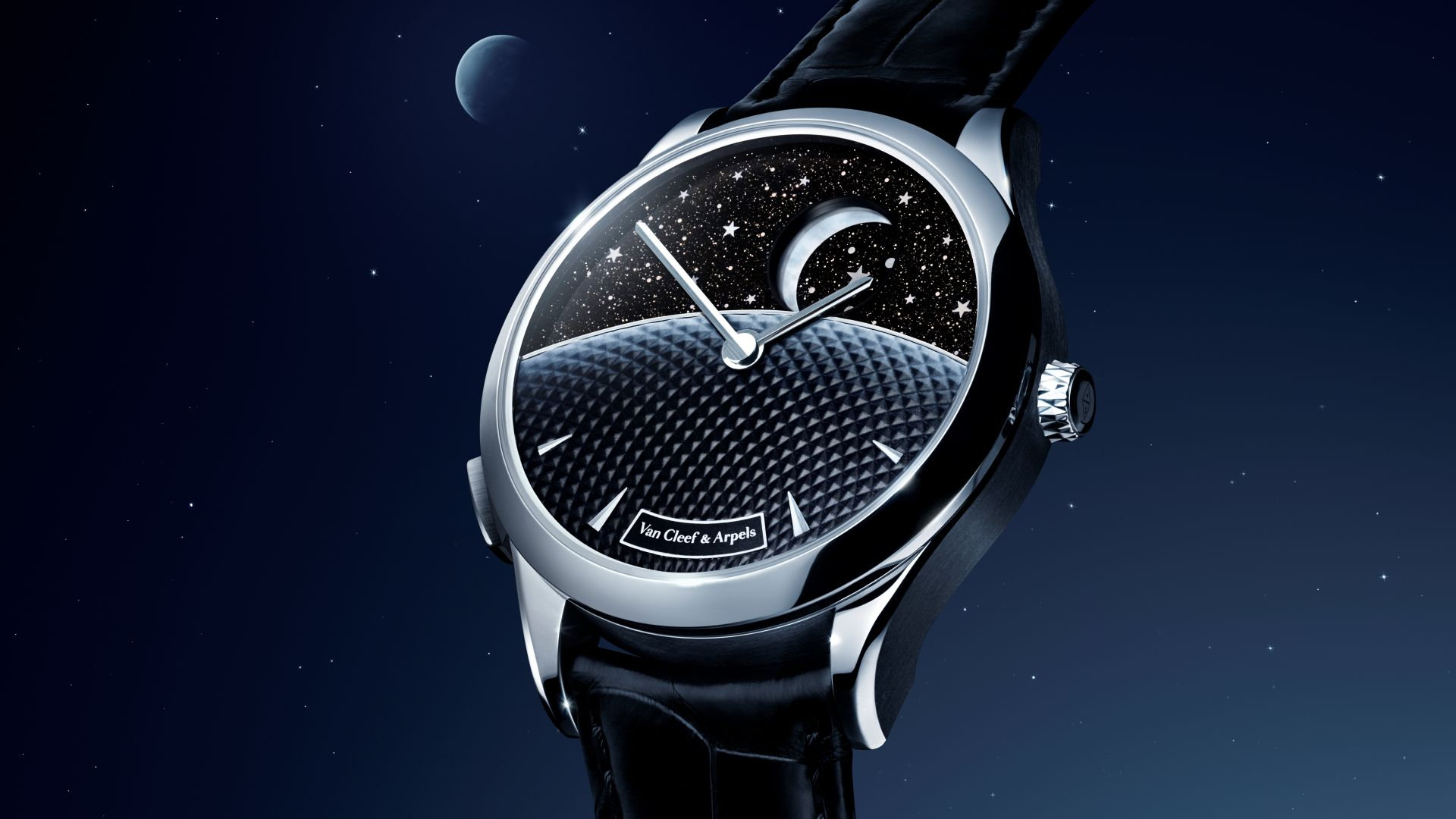 Midnight Jour Nuit Phase de Lune watch
